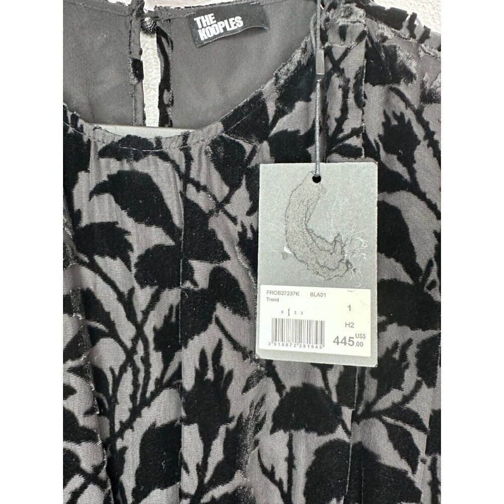 The Kooples Short Black Devore Velvet Dress Size S Cocktail - Picture 8 of 16